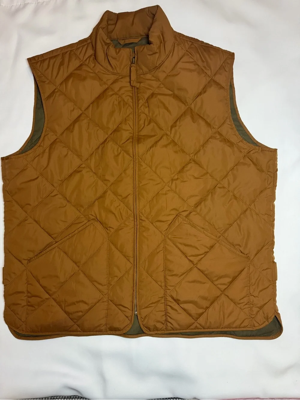J. Crew Men's Quilted Rust Brown Vest